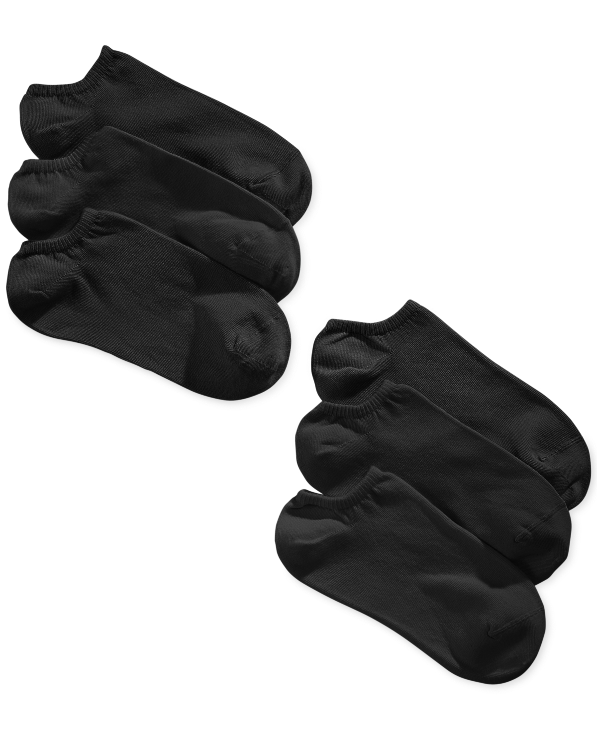 Women's 6 Pack Cotton No Show Socks - Black