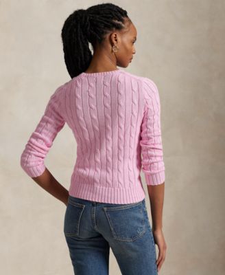 Women's Cable-Knit Cotton Crewneck Sweater