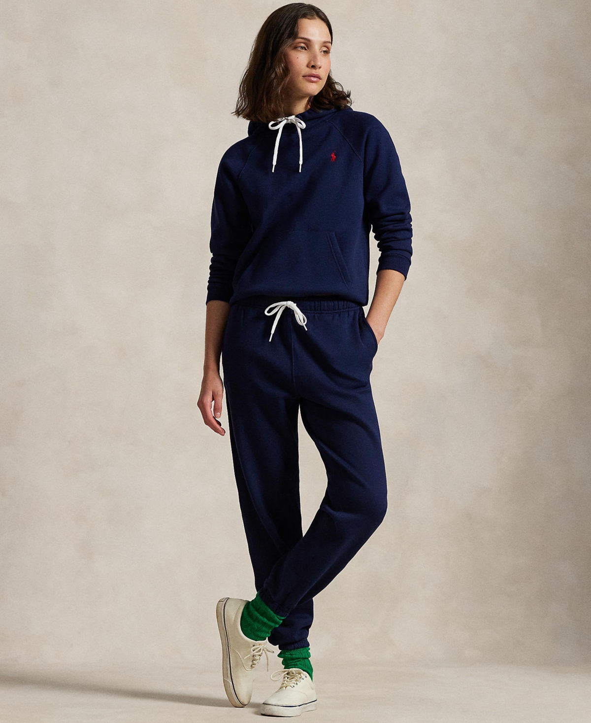 Polo Ralph Lauren Women's Fleece Athletic Sweatpants In Cruise Navy