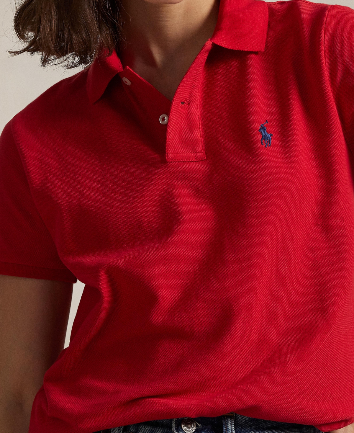 Polo Ralph Lauren Classic Fit Mesh Polo Shirt In Red