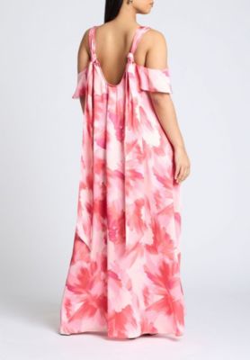 Women's Plus Size Strap Detail Trapeze Gown