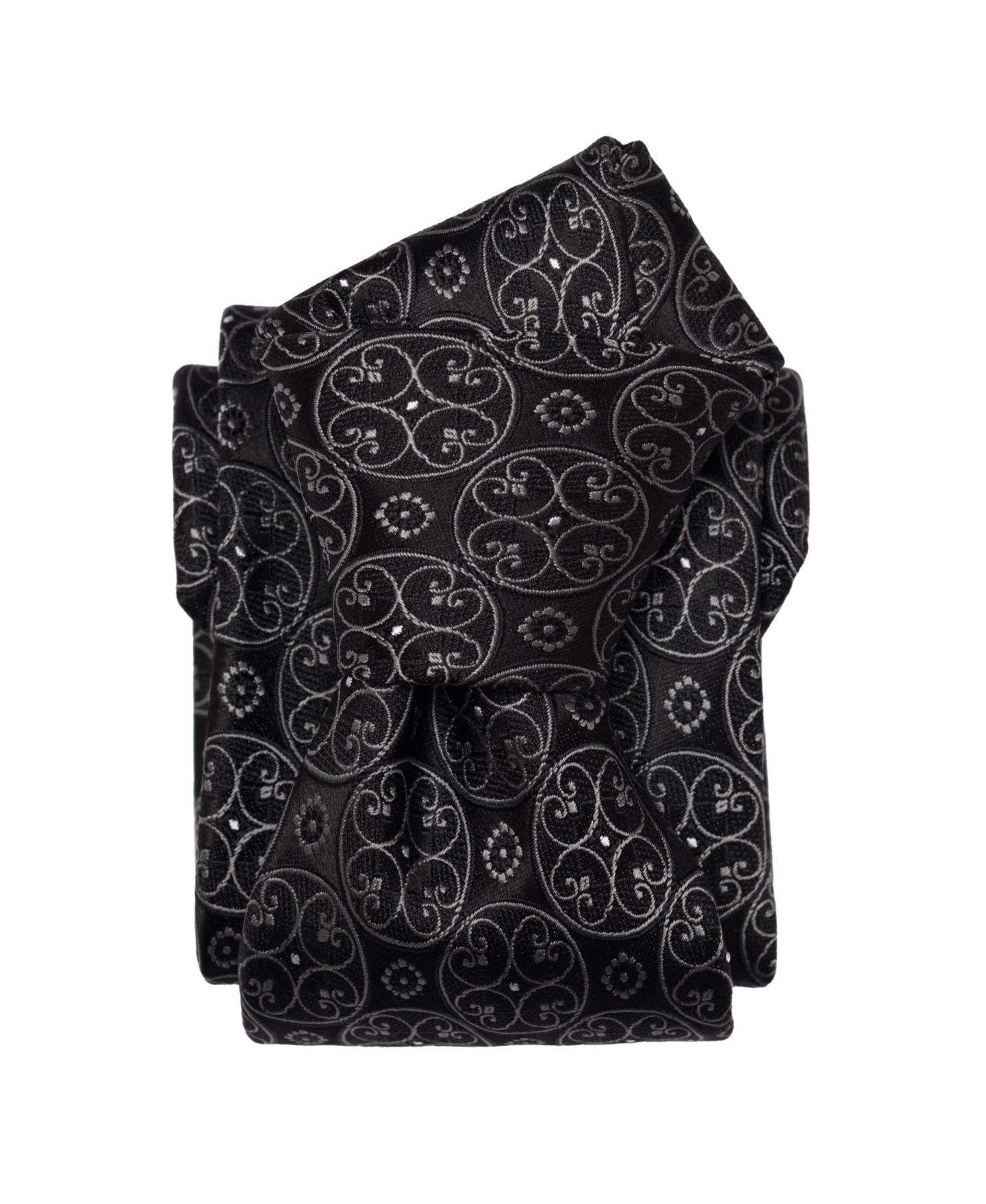 Галстуки Elizabetta Big & Tall Palladio Silk Jacquard Tie, цвет: Чёрный — фото 1