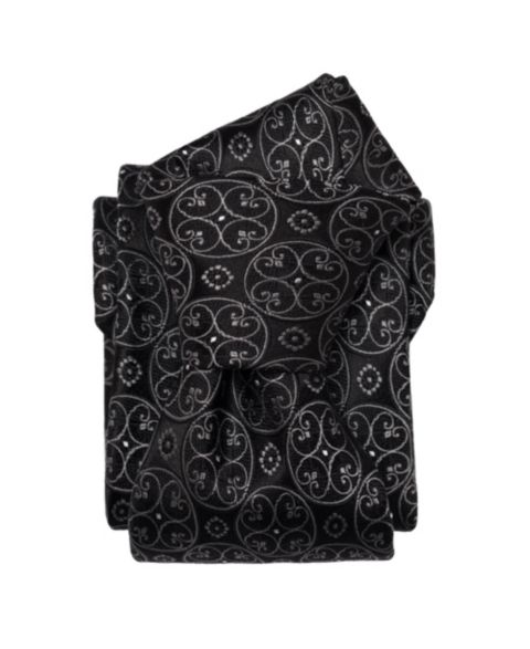 Галстуки Elizabetta Big & Tall Palladio Silk Jacquard Tie, цвет: Чёрный