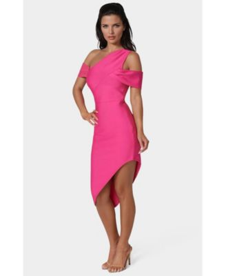 Women's Asymmetrical High Slit Bandage Midi Dress