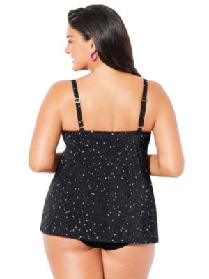 Women's Bra Faux Flyaway Underwire Tankini Top