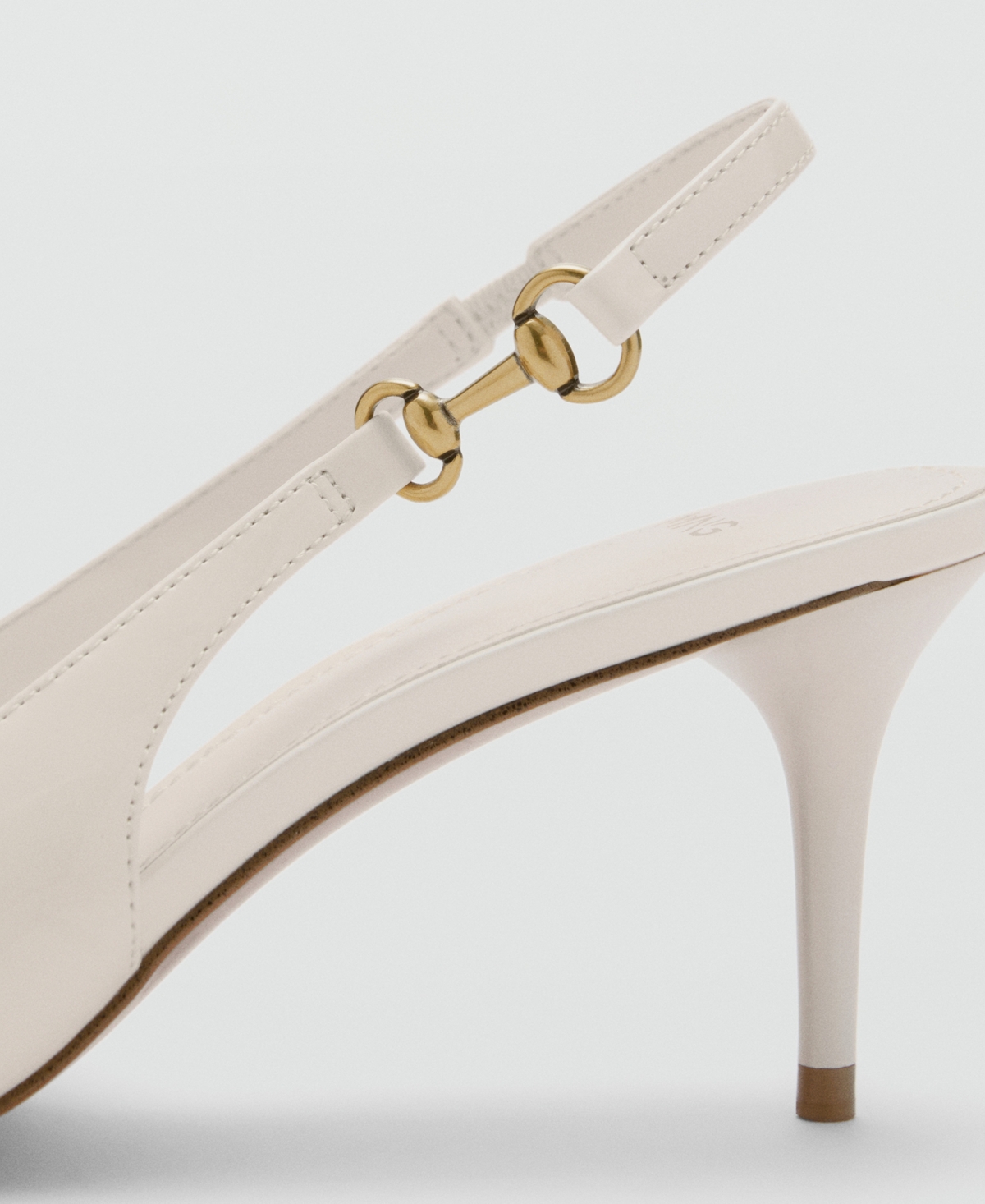 Mango Heeled Shoes With Link Detail Beige In Beige