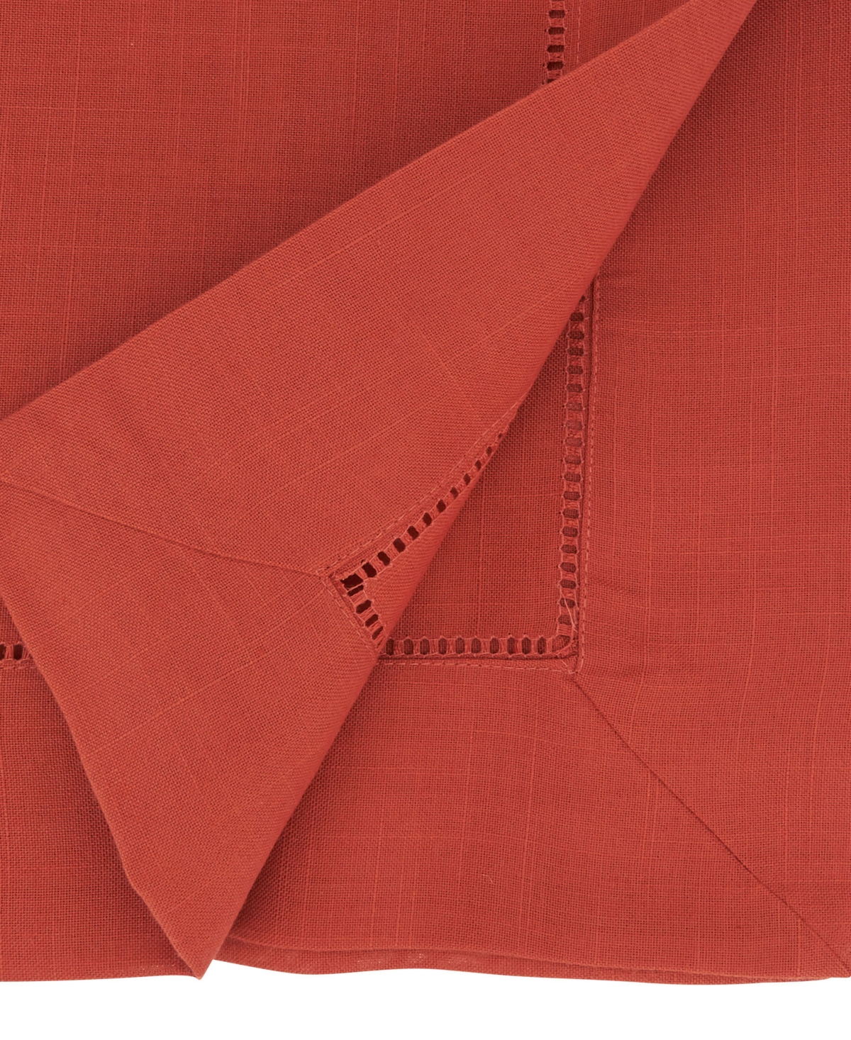 Saro Lifestyle Hemstitched Border Table Runner, 16" X 54" In Terracotta