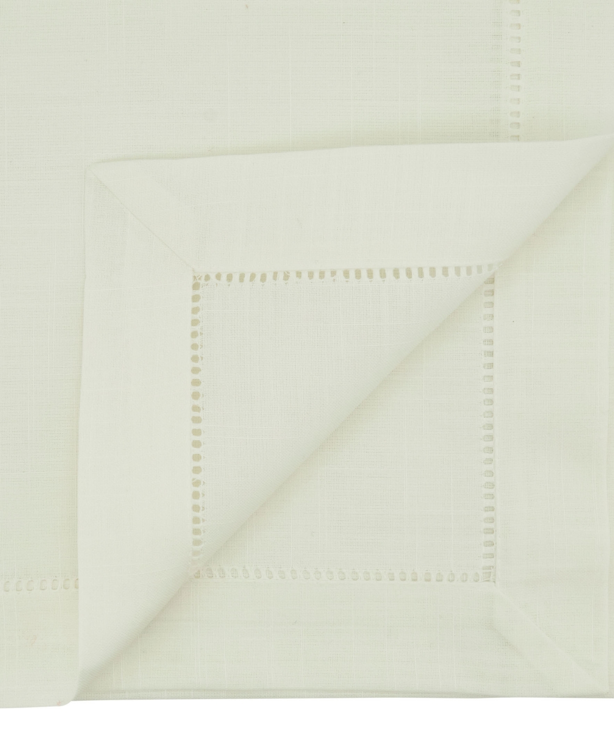 Saro Lifestyle Hemstitched Border Table Runner, 16" X 54" In Ivory