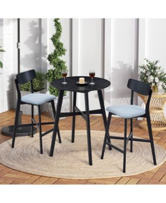 Set of 2 28.5 Inch Solid Wood Kitchen Island Chairs for Home, Bar, or Pub- Bar Stools