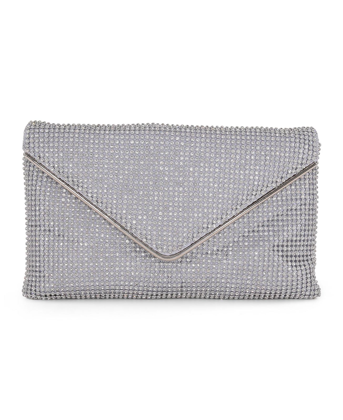 Женский клатч Jewel Badgley Mischka Noemi Crystal Envelope Clutch, цвет: Серебряный — фото 1