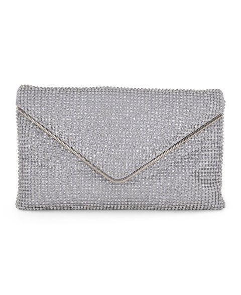 Женский клатч Jewel Badgley Mischka Noemi Crystal Envelope Clutch, цвет: Серебряный