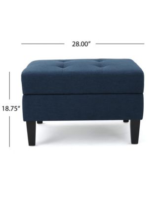 1 PC Upholstered Tufted Storage Ottoman with Waffle Stitching,  Footrest with Hidden Storage