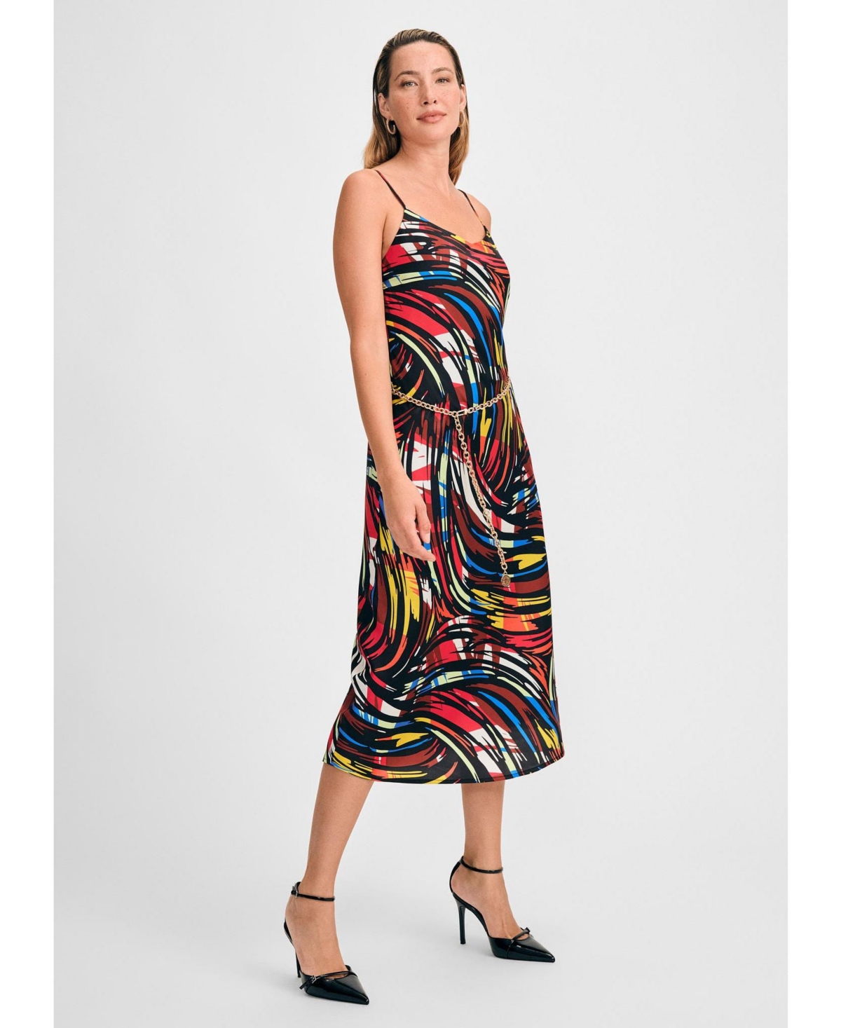 Women's Trim Strap Slip Dress - Multicolor