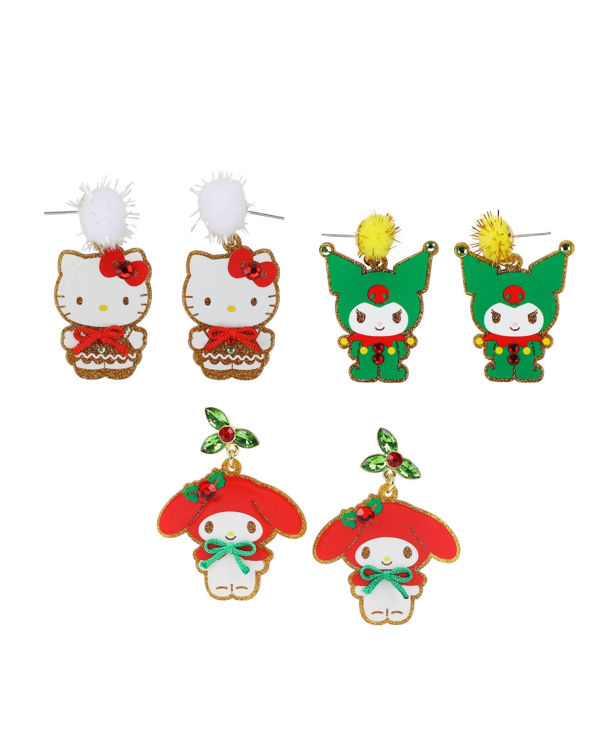& Friends Christmas Outfits 3-Pair Earring Set - Hkc 3-pair friends