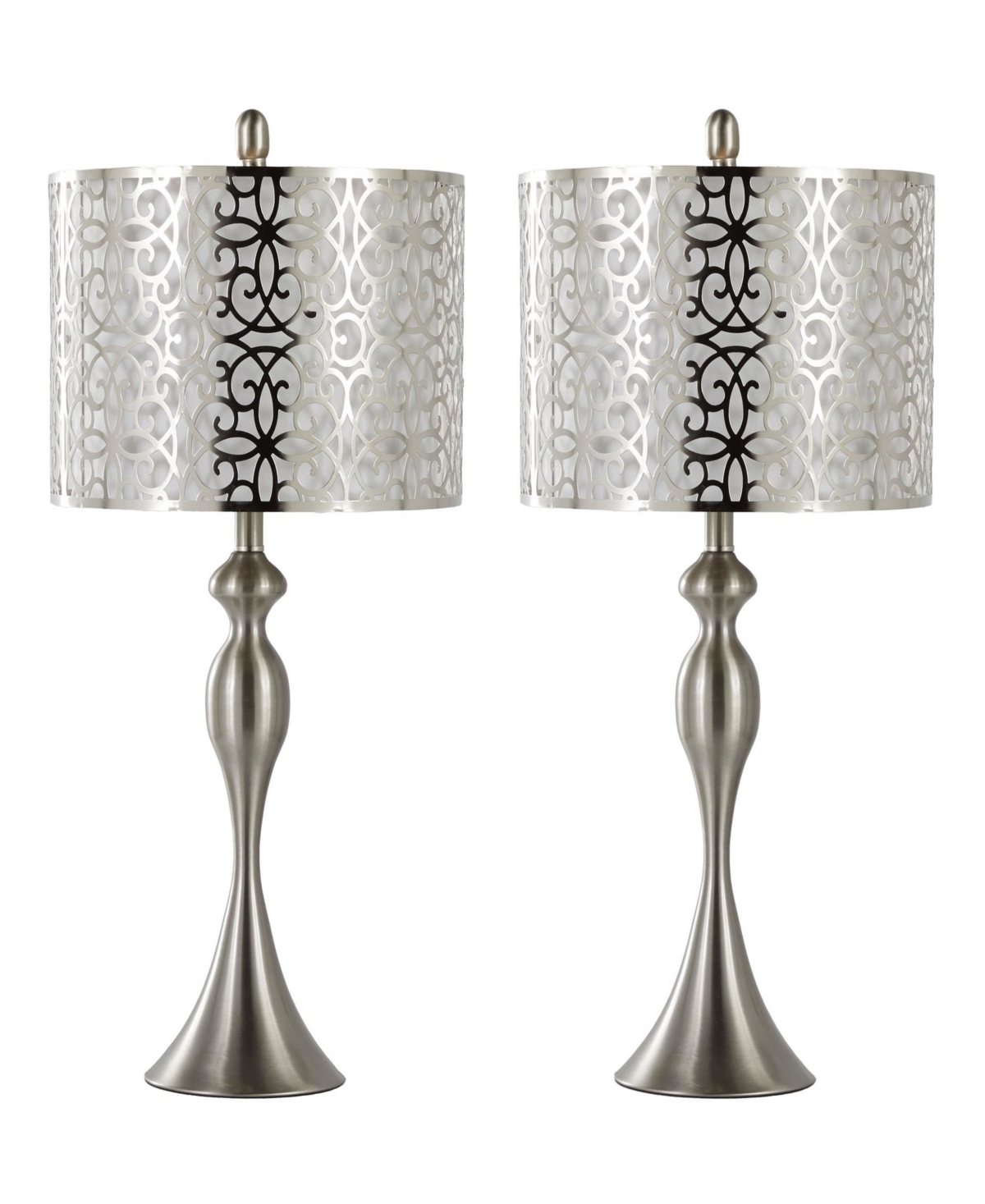 Lumisource Ashland 27" Metal Table Lamp, Set Of 2 In Silver