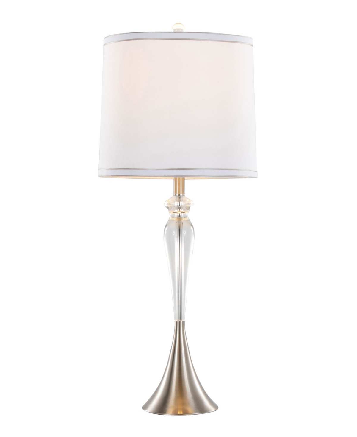 Lumisource Ashland 28" Crystal Table Lamp, Set Of 2 In Clear,silver