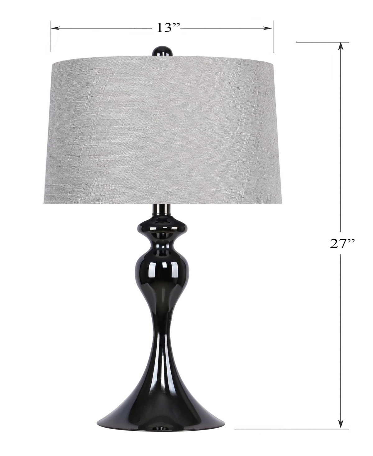 Lumisource Ashland 27" Metal Table Lamp, Set Of 2 In Pewter