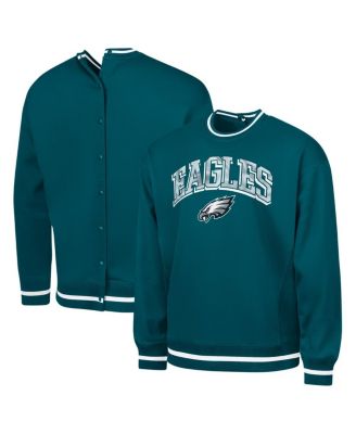 G-III Sports by Carl Banks - Men's Midnight Green Philadelphia Eagles Adaptive Blocker Fleece Pullover Sweatshirt