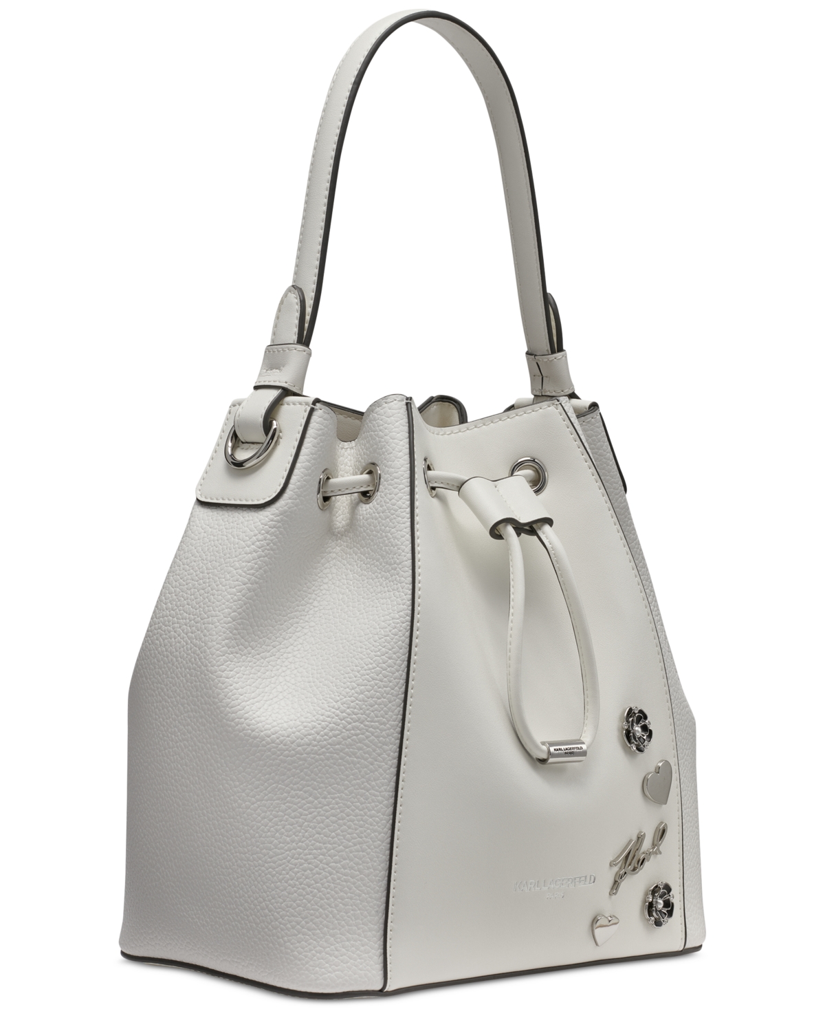 Karl Lagerfeld Adele Bucket Bag In White