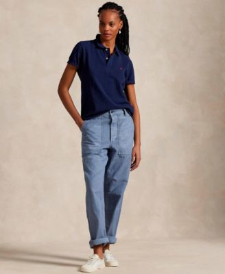 Women's Classic-Fit Mesh Polo Shirt