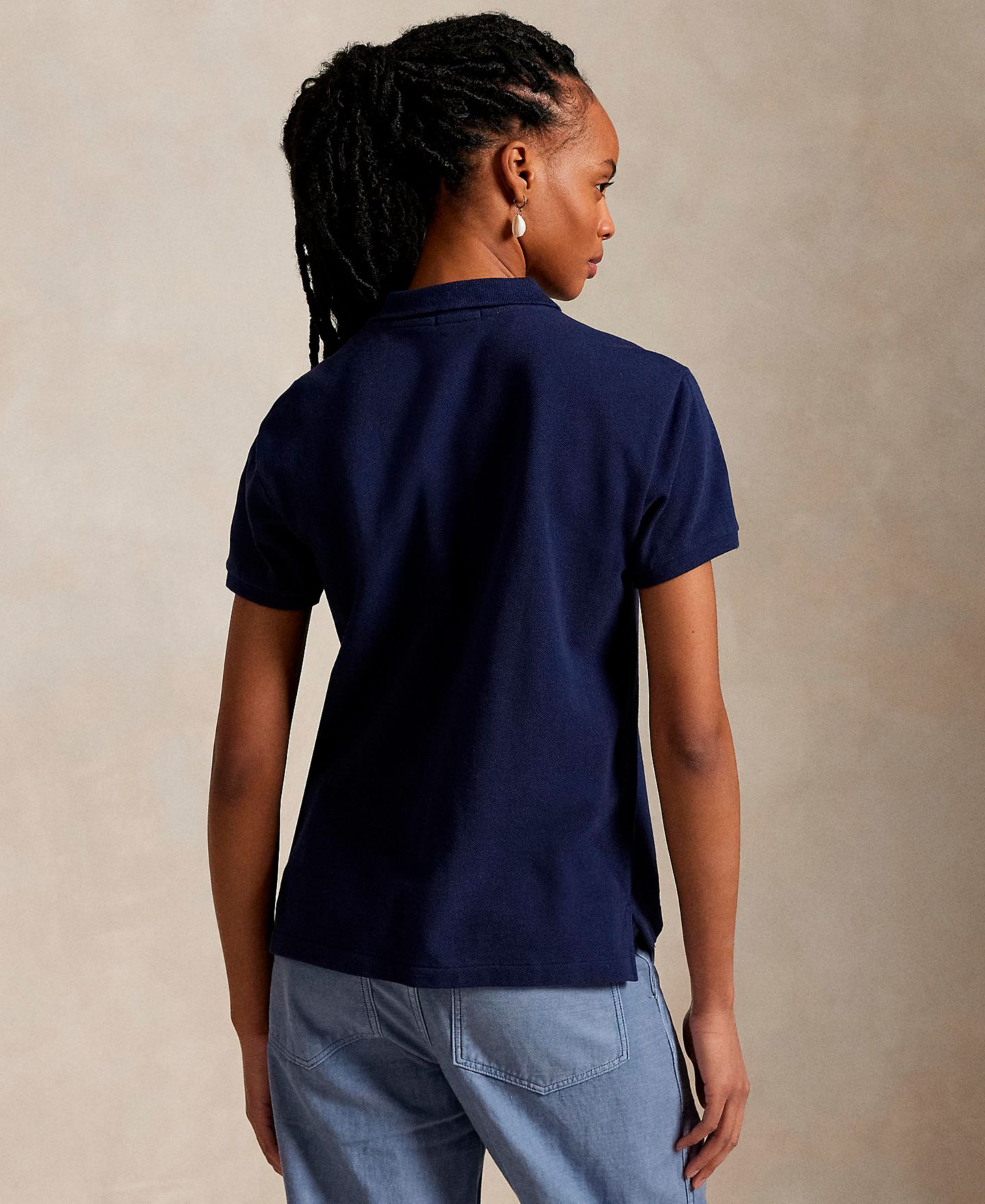 Женское поло Polo Ralph Lauren Classic-Fit Mesh Polo Shirt, цвет: Тёмно-синий — фото 2