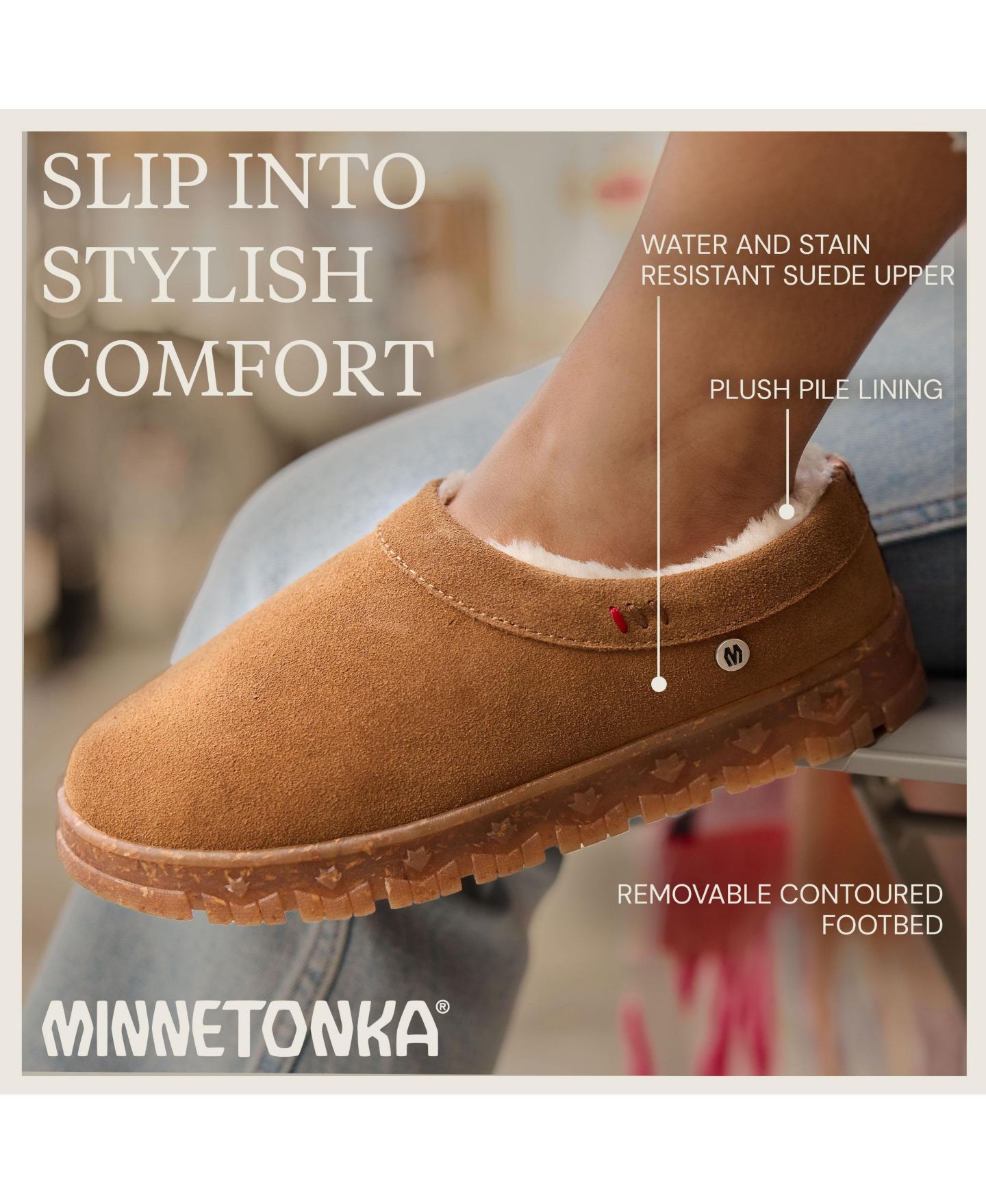 Женские сабо Minnetonka Neva Suede Clog Slippers, цвет: Чёрный — фото 4