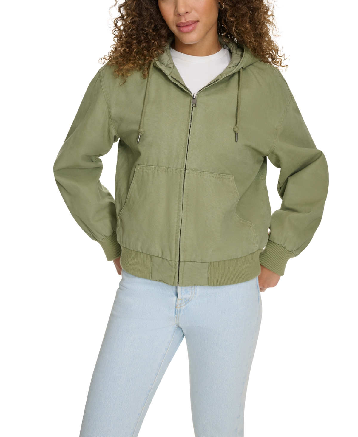 Levi's Women's Relaxed Workwear Hooded Bomber Jacket In Sage