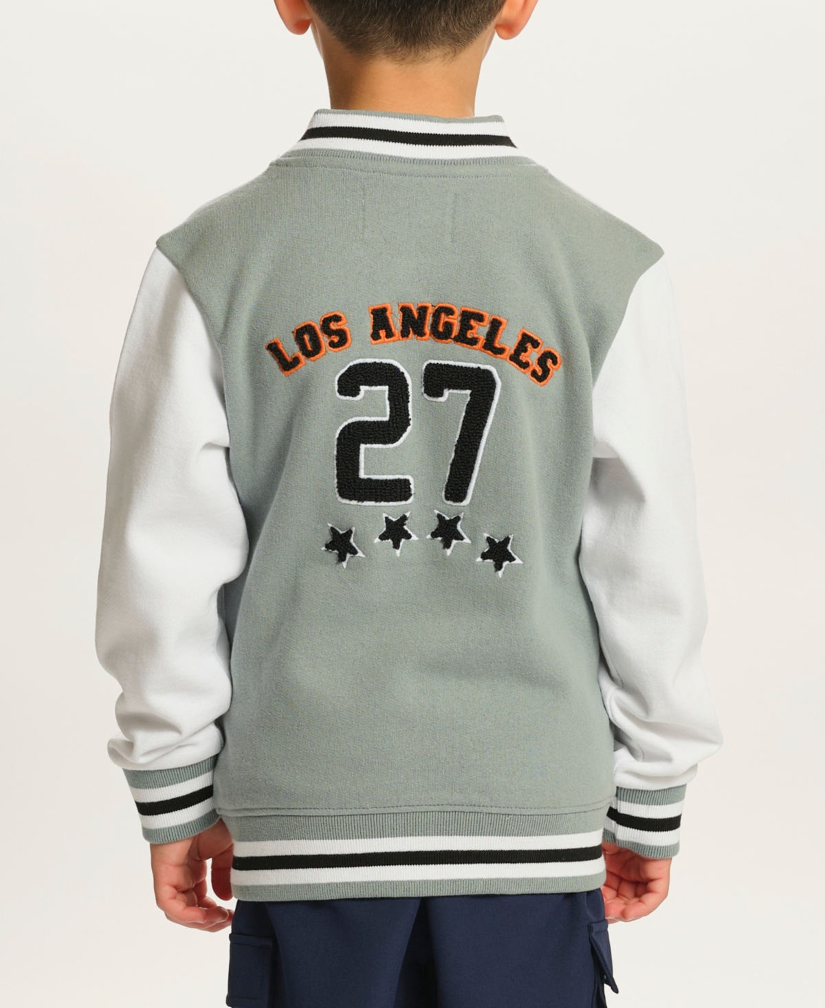 Sovereign Code Little And Big Boys Color Blocked Varsity Jacket In Slate