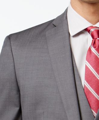 Bar III Mid-Gray Pindot Slim-Fit Suit Separates 