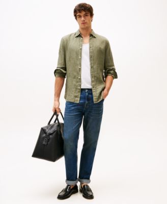 Men's Pigment-Dyed Button-Down Long Sleeve Shirt