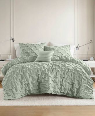 Bailey Diamond Pucker Woven 4-Pc. Comforter Set, Full/Queen