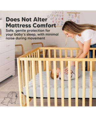 2-Pack Protect+ Waterproof Crib Mattress Protector Covers, Mavy Quilted Cotton Baby Mattress Topper, Toddler Crib Sheets