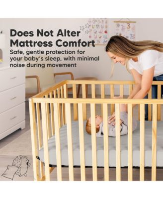 2-Pack Protect+ Waterproof Crib Mattress Protector Covers, Mavy Quilted Cotton Baby Mattress Topper, Toddler Crib Sheets