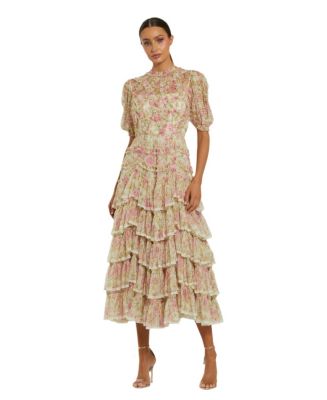 mag duggal lace cutwork midi dress Mac Duggal