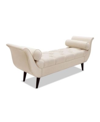 64 Inch Tufted Velvet Entryway Bench, Upholstered Bedroom Bench with Bolster Pillows & Wood Legs-The Pop Home