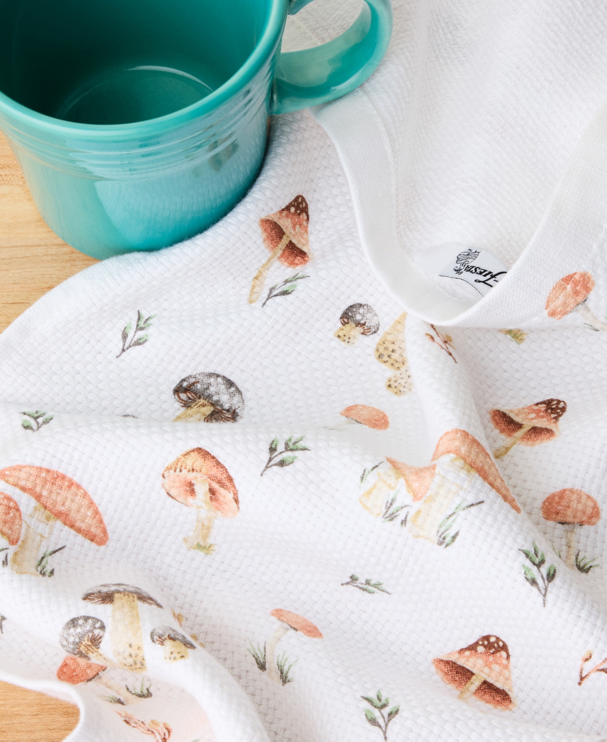 Fiesta Mushrooms Cotton Kitchen Towel Set of 2, 16" x 28"