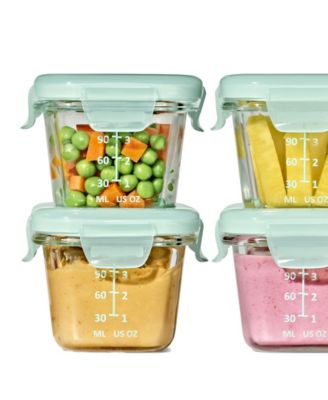 Tot Glass 4-Pack Baby Blocks Food Storage Containers