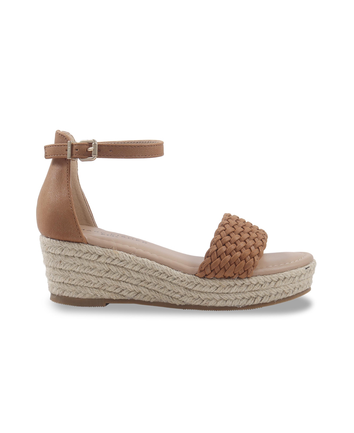 Marc Fisher Toddler And Big Girls Marren Web Wedge Shoe In Cognac