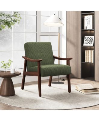 Armchair  Corduroy Fabric   Mid-Century Modern Style  Upholstered accent chair