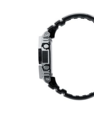 Men's Silver-Tone Silicone Watch, 44.4mm