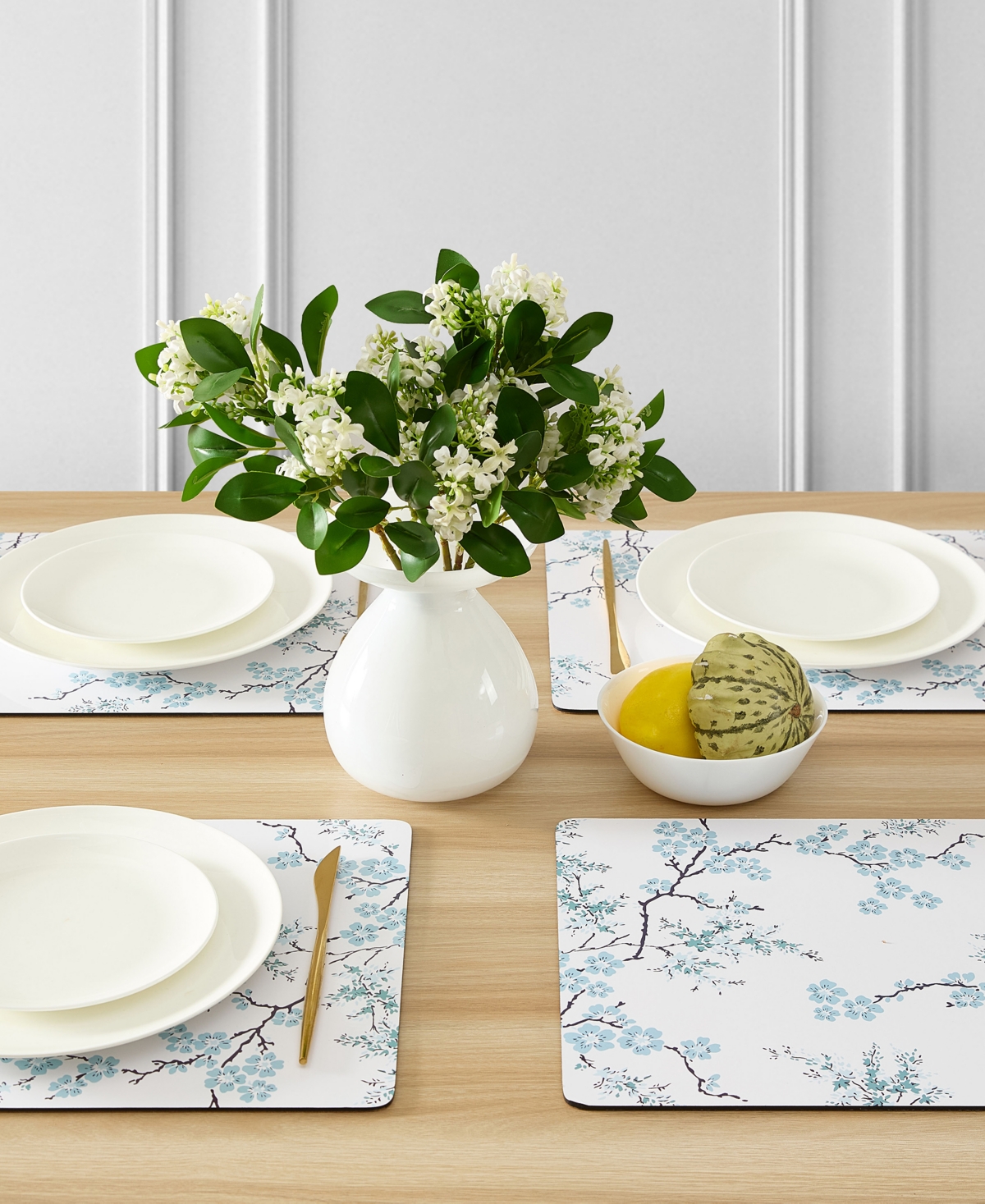 Laura Ashley Cork Placemats Set Of 4, 16" X 12" In Oriental Blossom