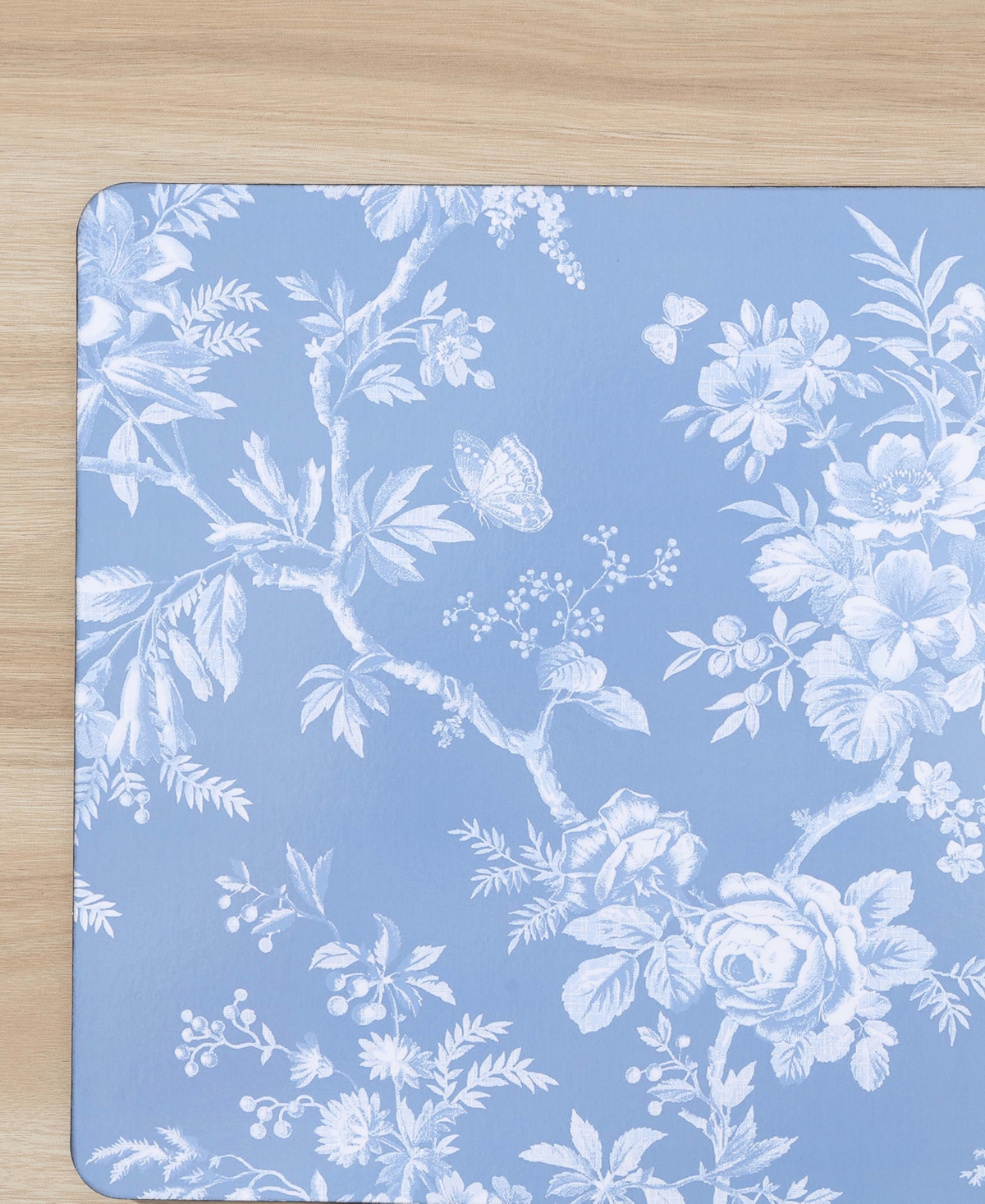 Laura Ashley Walled Garden Cork Placemats Set Of 4, 16" X 12" In Walled Garden