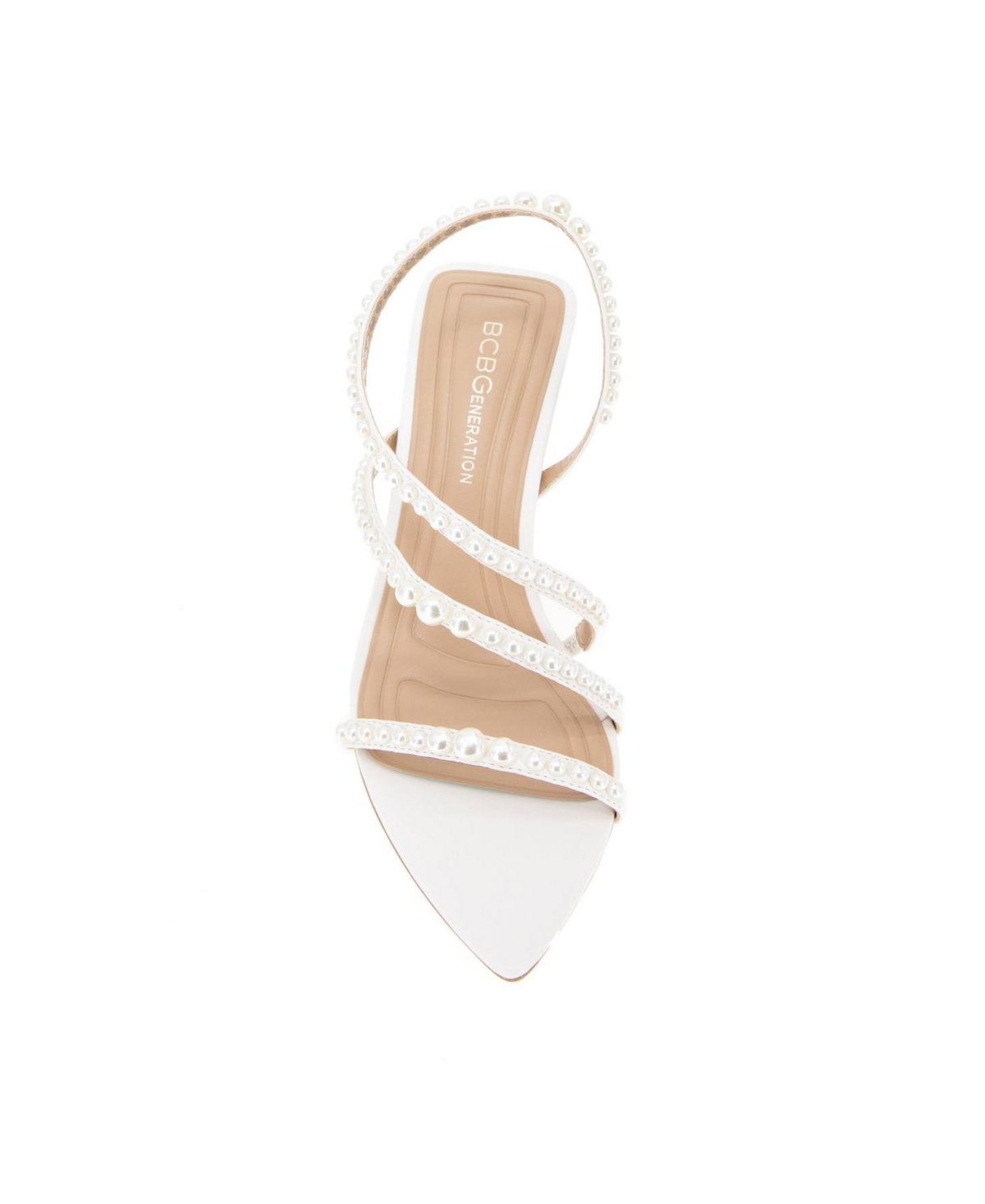 BCBGENERATION WOMEN'S IMANI CULTIVATED PEARL STRAPPY DRESS SANDALS 