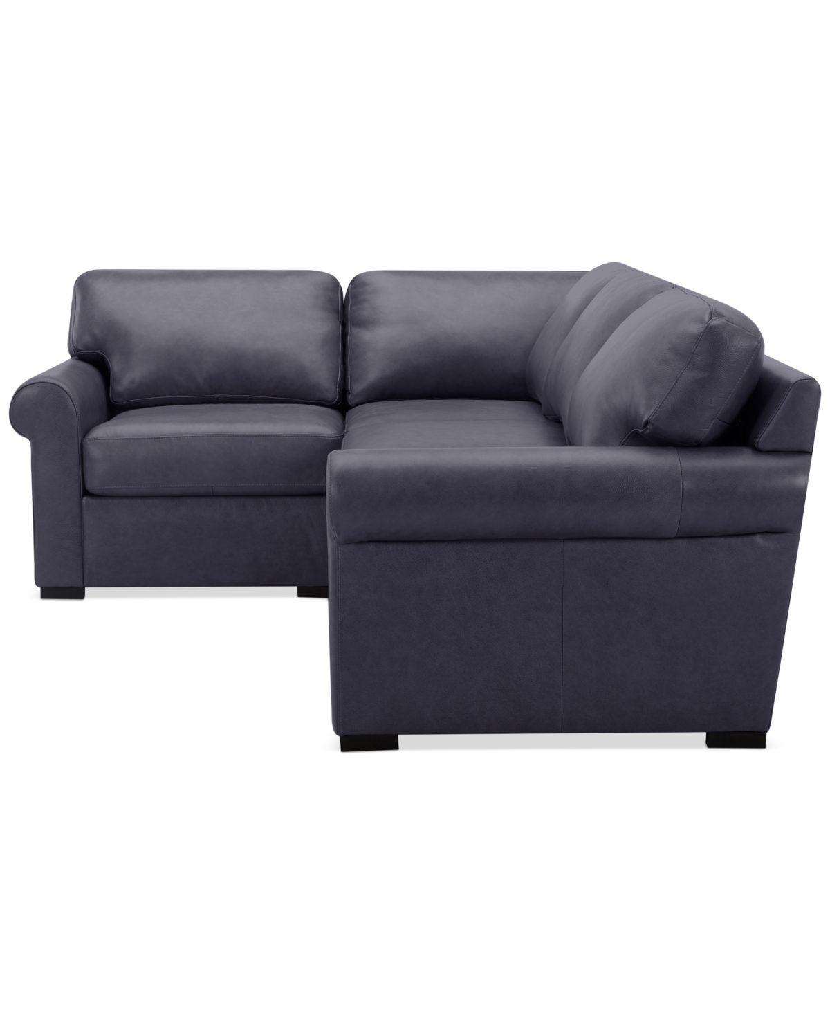 Macy's Radley Roll Arm 104" 4-pc. Leather Square Corner L Sectional, Exclusively At