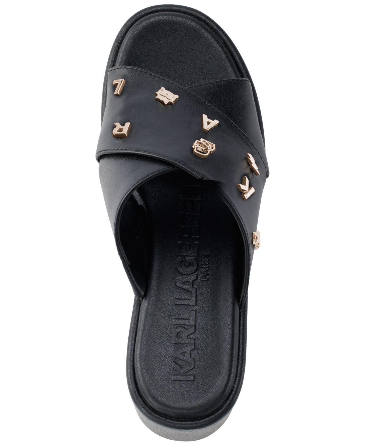 Karl Lagerfeld Caleigh Platform Wedge Sandal In Black