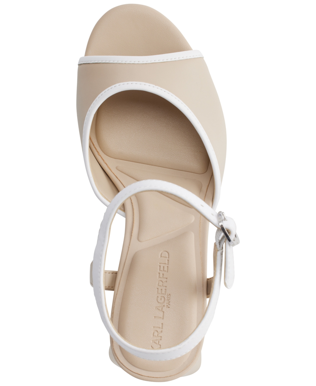 Karl Lagerfeld Hallet Platform Sandal In Dusty Nude,white