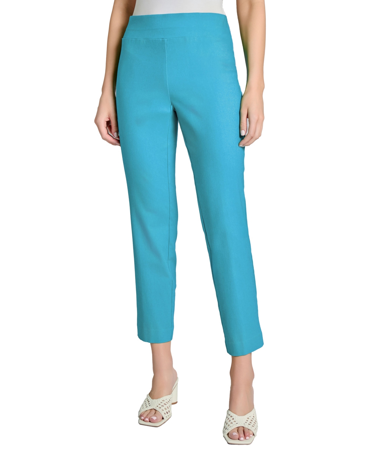 Women's Wide Front Seam Slim Ankle Pants - Chintz Blue