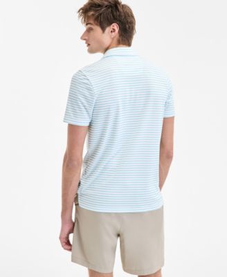 Men’s Classic-Fit Stripe Moisture Wicking Performance Golf Polo Shirt
