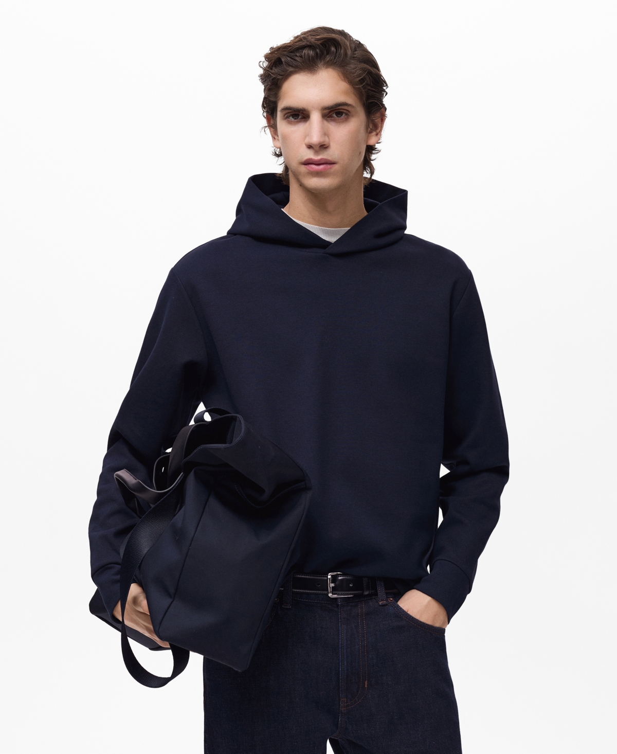 Men's Regular-Fit Cotton Hoodie - Sky Blue