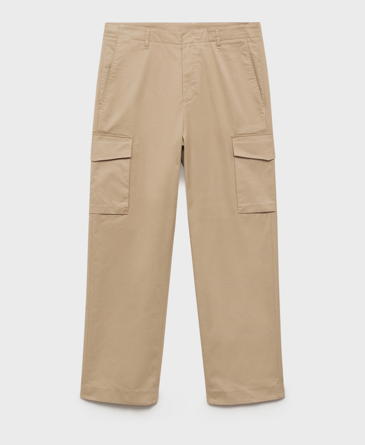 Mango Regular Fit Cargo Jeans In Medium Brown